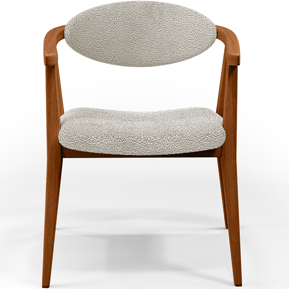 Poltrona Decorativa Para Sala De Estar E Recepção Cecília L02 Bouclê Creme - Lyam Decor