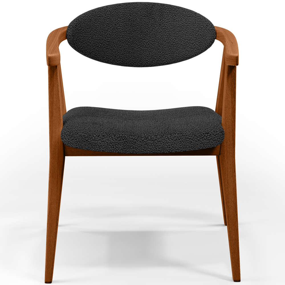 Poltrona Decorativa Para Sala De Estar E Recepção Cecília L02 Bouclê Preto - Lyam Decor