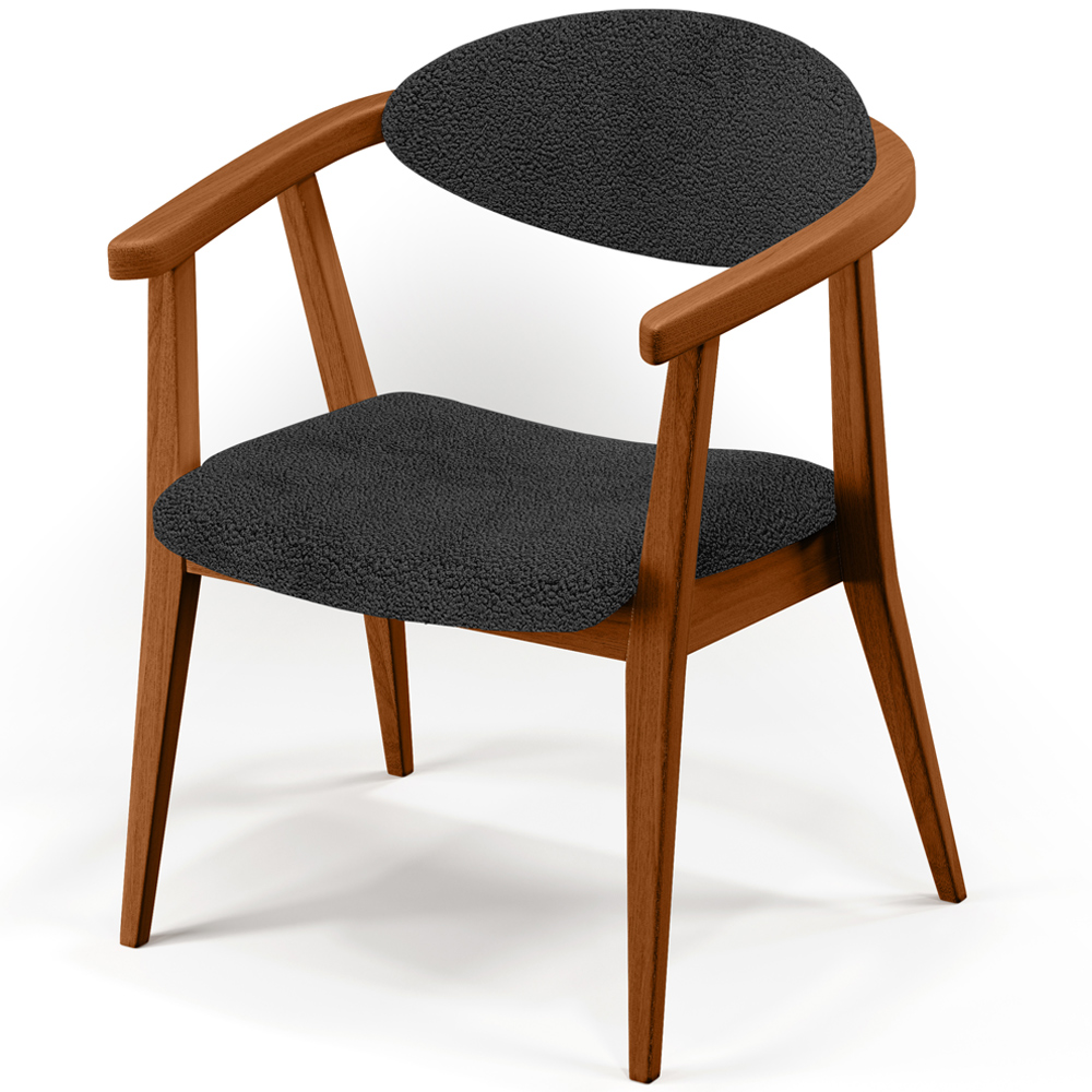 Poltrona Decorativa Para Sala De Estar E Recepção Cecília L02 Bouclê Preto - Lyam Decor