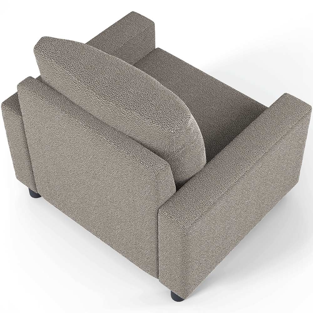 Poltrona Decorativa Para Sala De Estar E Recepção Malta L02 Bouclê Bege - Lyam Decor