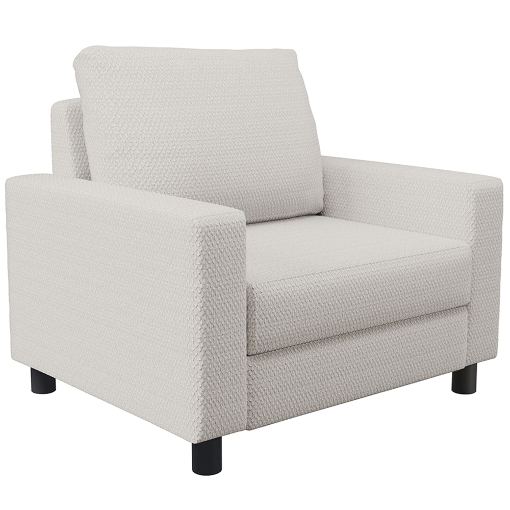 Poltrona Decorativa Para Sala De Estar E Recepção Malta L02 Bouclê Cru - Lyam Decor