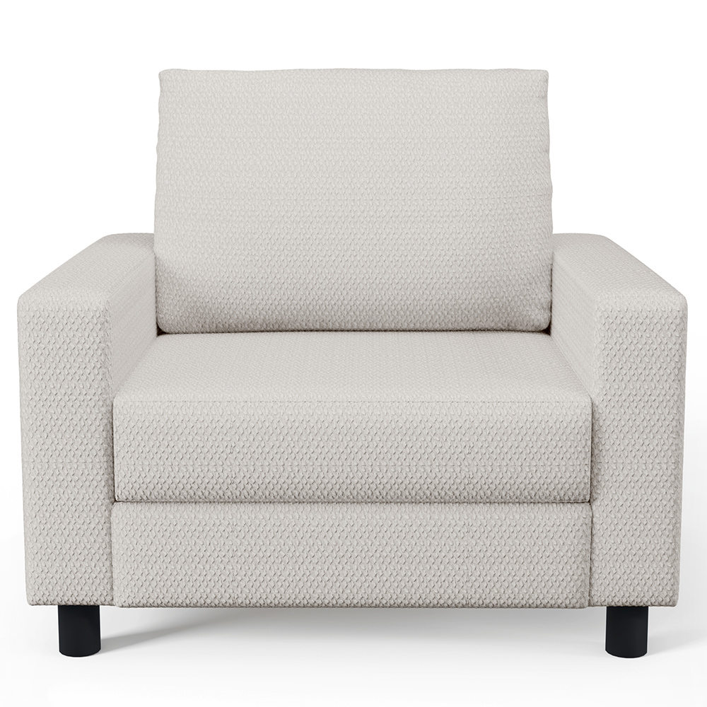 Poltrona Decorativa Para Sala De Estar E Recepção Malta L02 Bouclê Cru - Lyam Decor