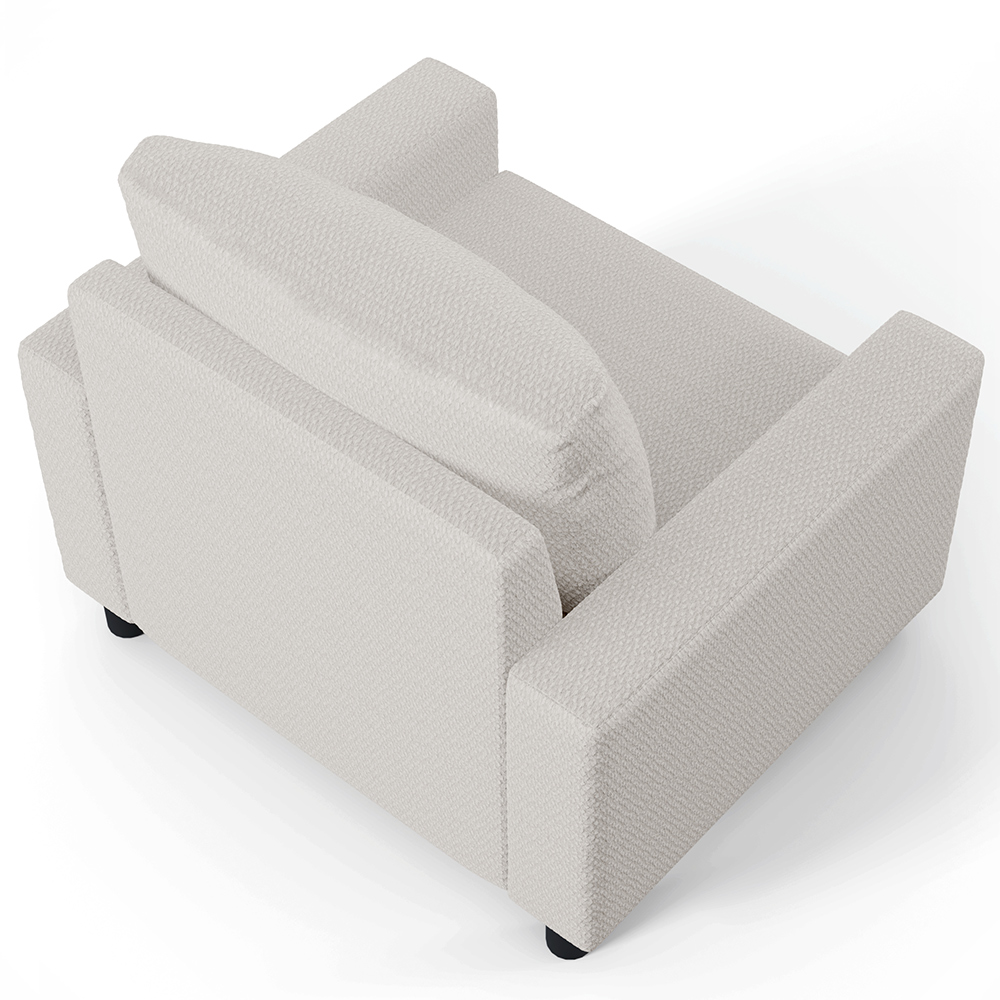 Poltrona Decorativa Para Sala De Estar E Recepção Malta L02 Bouclê Cru - Lyam Decor