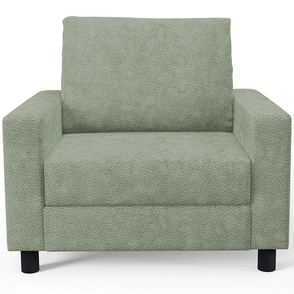 Poltrona Decorativa Para Sala De Estar E Recepção Malta L02 Bouclê Oliva - Lyam Decor