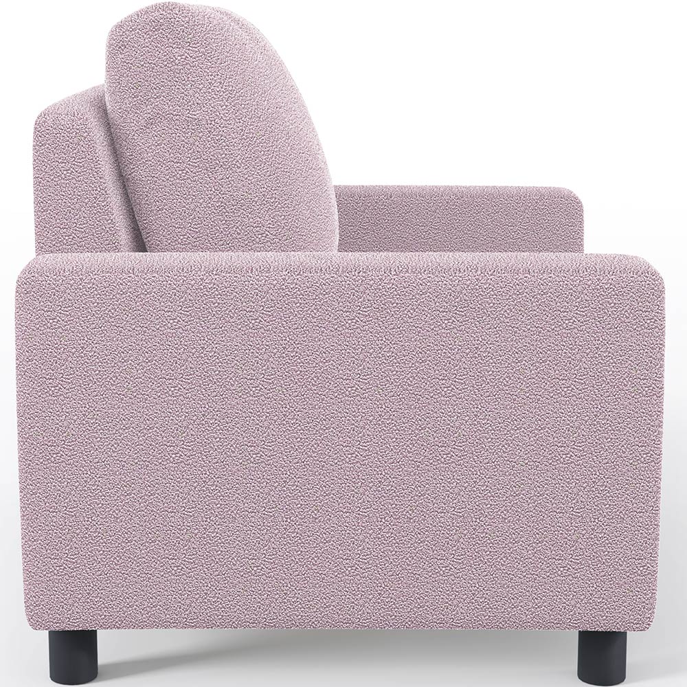 Poltrona Decorativa Para Sala De Estar E Recepção Malta L02 Bouclê Rosê - Lyam Decor