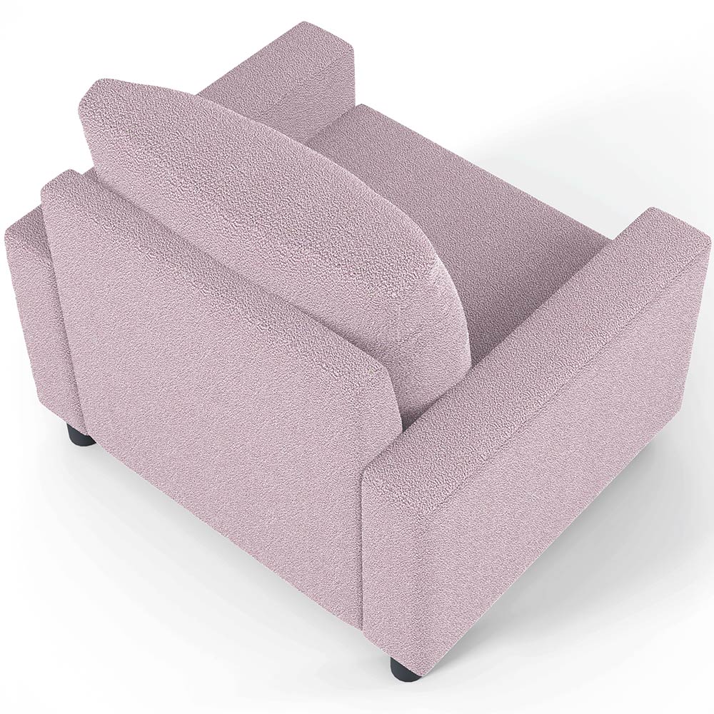 Poltrona Decorativa Para Sala De Estar E Recepção Malta L02 Bouclê Rosê - Lyam Decor
