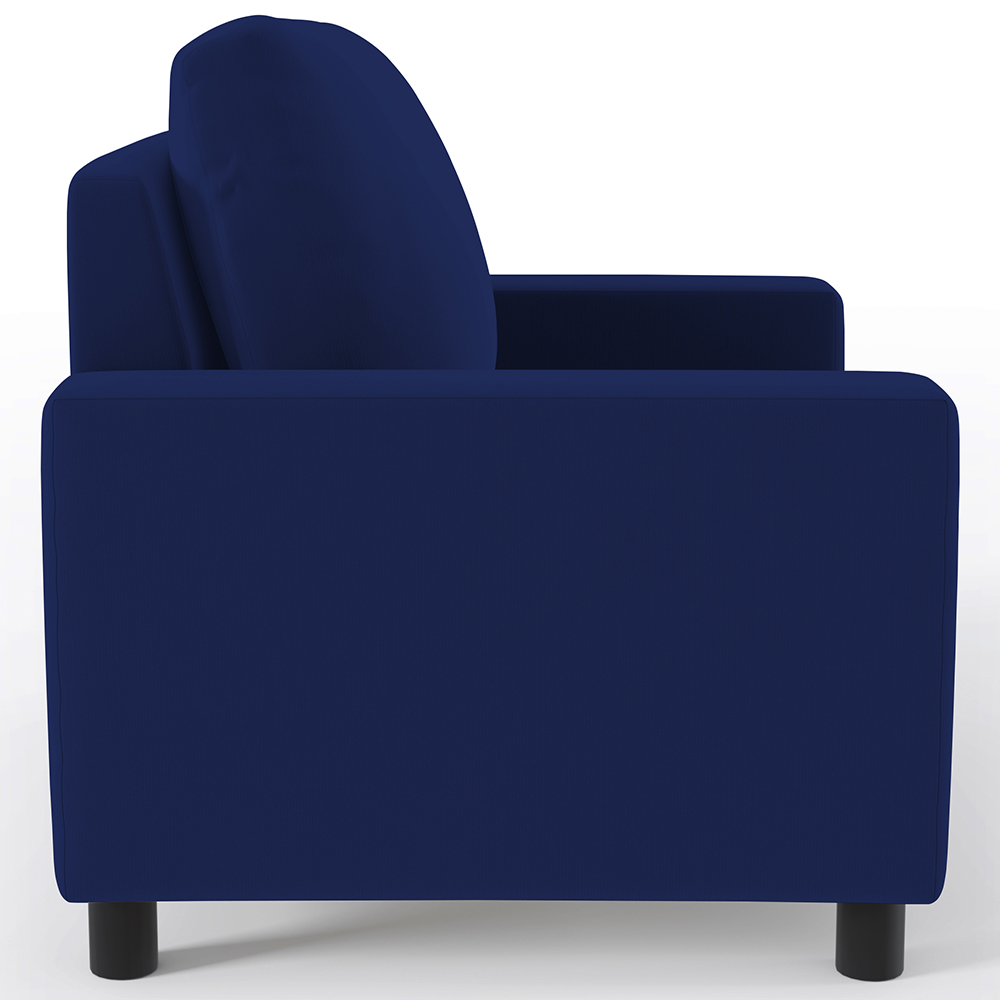 Poltrona Decorativa Para Sala De Estar E Recepção Malta L02 Suede Azul Marinho - Lyam Decor