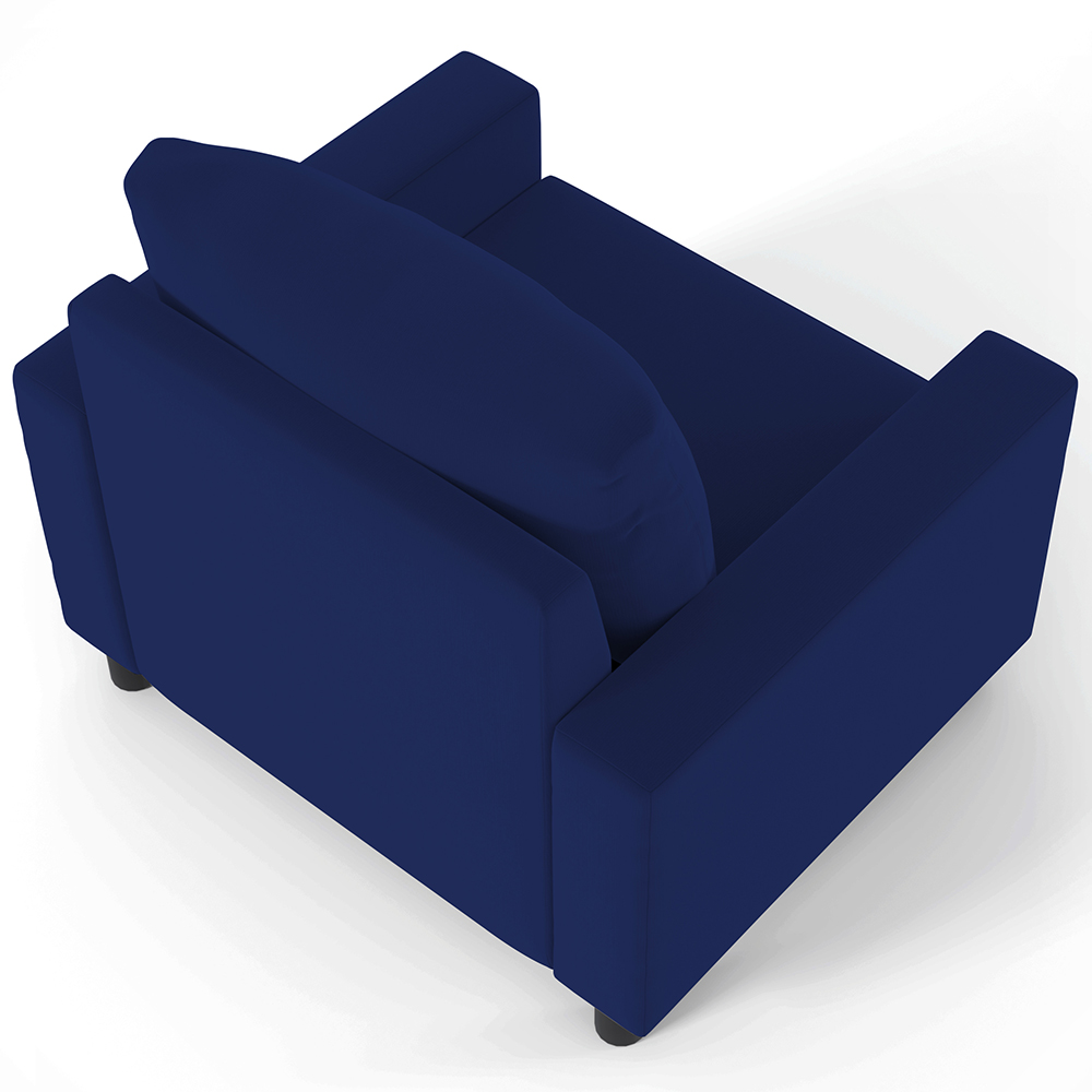 Poltrona Decorativa Para Sala De Estar E Recepção Malta L02 Suede Azul Marinho - Lyam Decor
