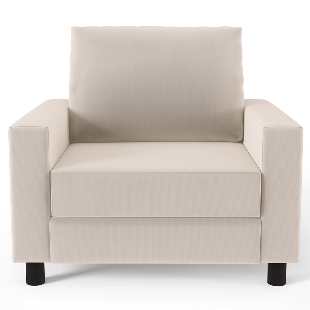 Poltrona Decorativa Para Sala De Estar E Recepção Malta L02 Suede Bege - Lyam Decor