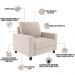 Poltrona Decorativa Para Sala De Estar E Recepção Malta L02 Suede Bege - Lyam Decor