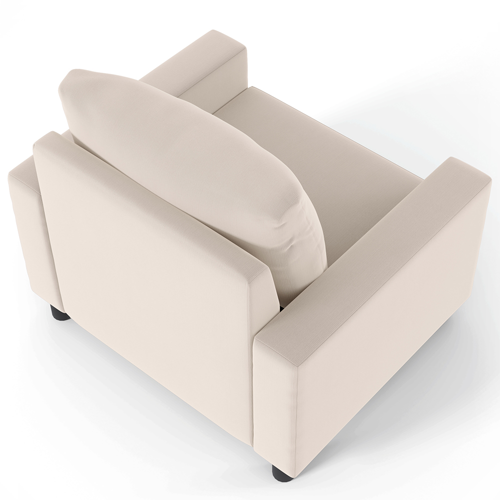 Poltrona Decorativa Para Sala De Estar E Recepção Malta L02 Suede Bege - Lyam Decor