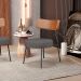 Poltrona Decorativa Para Sala De Estar Fixa Londres L02 Couríssimo Camel Linho Cinza Escuro - Lyam