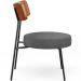 Poltrona Decorativa Para Sala De Estar Fixa Londres L02 Couríssimo Camel Linho Cinza Escuro - Lyam