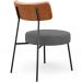 Poltrona Decorativa Para Sala De Estar Fixa Londres L02 Couríssimo Camel Linho Cinza Escuro - Lyam
