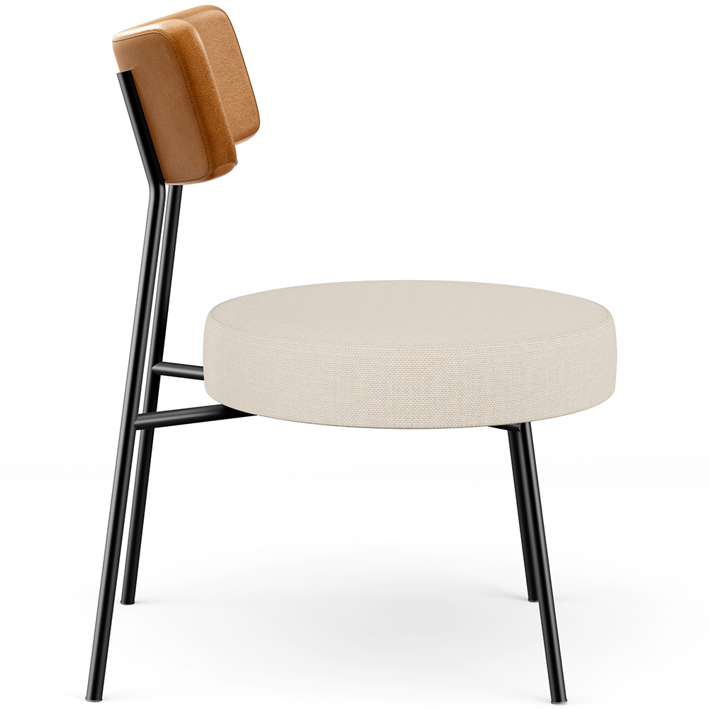 Poltrona Decorativa Para Sala De Estar Fixa Londres L02 Couríssimo Whisky Linho Cru - Lyam Decor