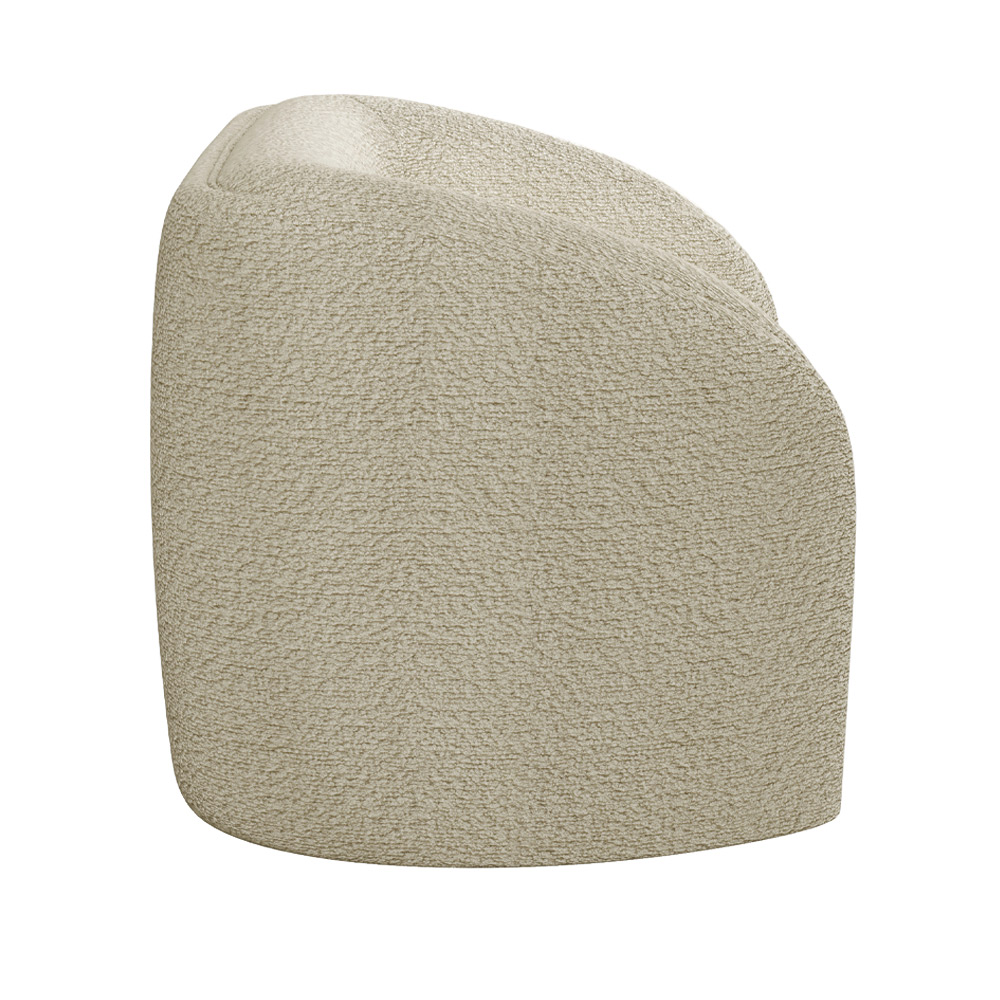 Poltrona Decorativa Para Sala De Estar Lazio M03 Bouclê Bege - Lyam Decor