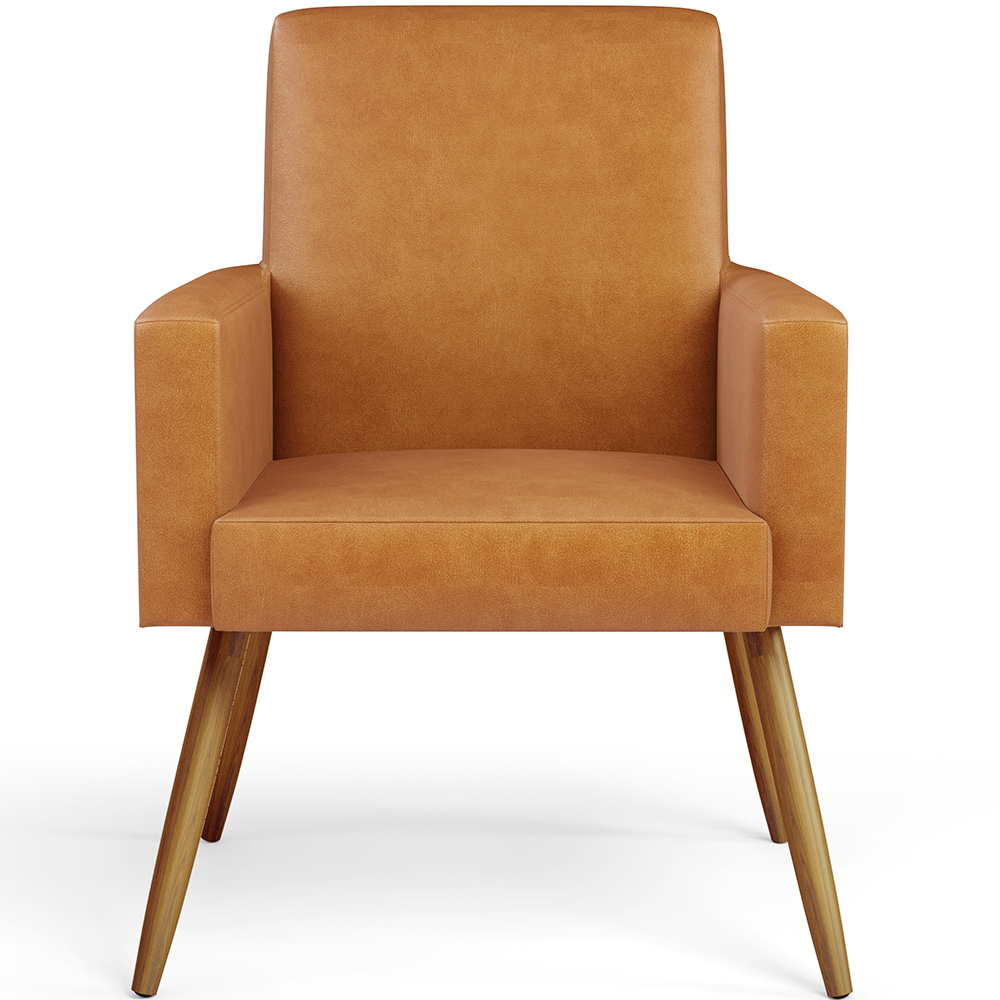 Poltrona Decorativa Para Sala De Estar Maria W01 Pés Palito Couríssimo Whisky - Lyam Decor