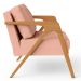 Poltrona Decorativa Para Sala De Estar Pietra Com Estrutura De Madeira L02 Linho Rosê - Lyam Decor