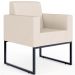 Poltrona Decorativa Para Sala De Estar Recepção Base Fixa De Metal Helô L02 Suede Bege - Lyam Decor