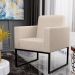 Poltrona Decorativa Para Sala De Estar Recepção Base Fixa De Metal Helô L02 Suede Bege - Lyam Decor