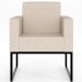 Poltrona Decorativa Para Sala De Estar Recepção Base Fixa De Metal Helô L02 Suede Bege - Lyam Decor