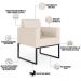 Poltrona Decorativa Para Sala De Estar Recepção Base Fixa De Metal Helô L02 Suede Bege - Lyam Decor