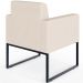 Poltrona Decorativa Para Sala De Estar Recepção Base Fixa De Metal Helô L02 Suede Bege - Lyam Decor
