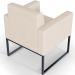 Poltrona Decorativa Para Sala De Estar Recepção Base Fixa De Metal Helô L02 Suede Bege - Lyam Decor