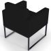 Poltrona Decorativa Para Sala De Estar Recepção Base Fixa De Metal Helô L02 Suede Preto - Lyam Decor