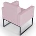 Poltrona Decorativa Para Sala De Estar Recepção Base Fixa De Metal Helô L02 Suede Rosê - Lyam Decor