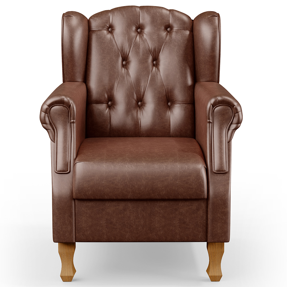 Poltrona Decorativa Para Sala De Estar Yara P02 Couríssimo Marrom - Lyam Decor