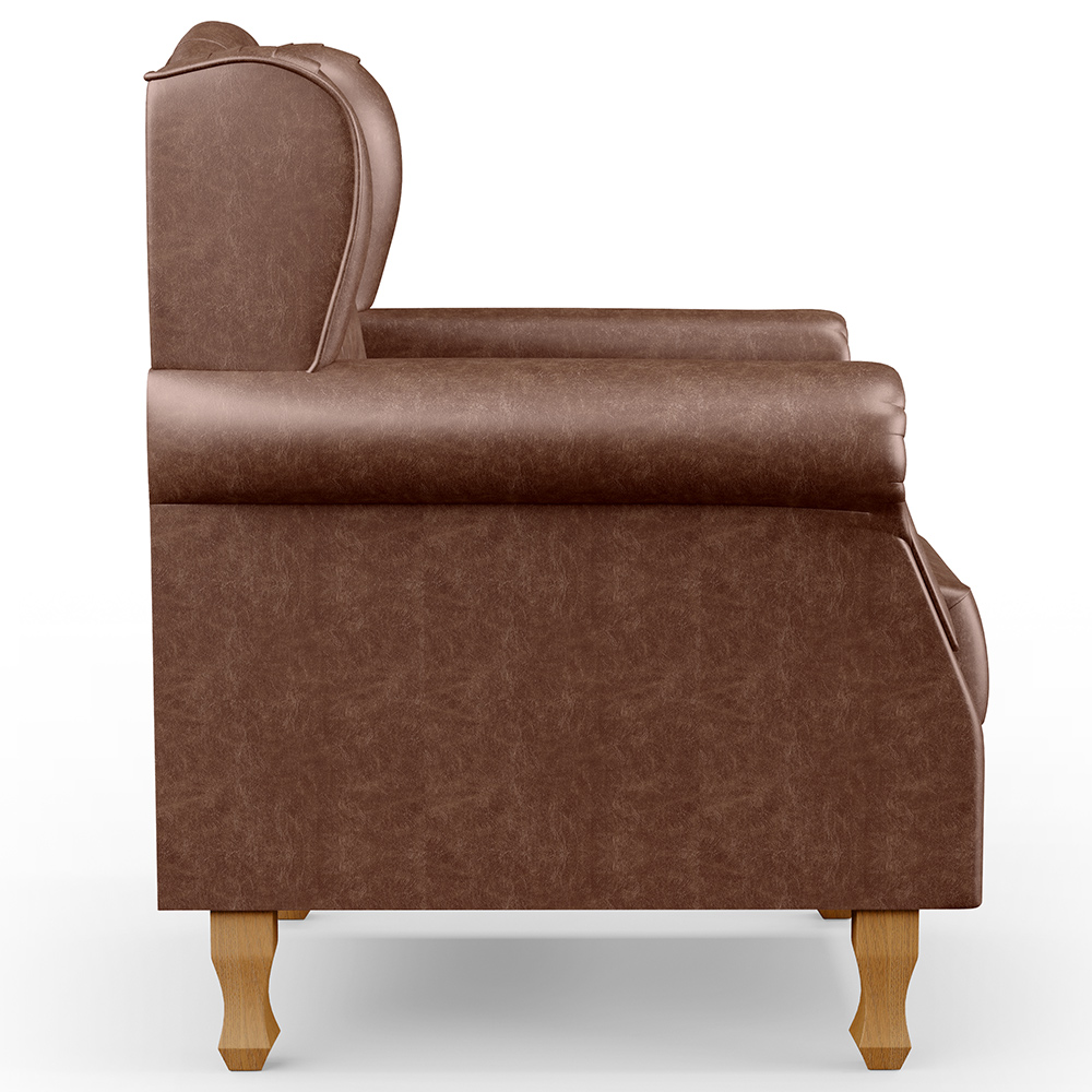 Poltrona Decorativa Para Sala De Estar Yara P02 Couríssimo Marrom - Lyam Decor