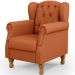 Poltrona Decorativa Para Sala De Estar Yara P02 Tecido Terracota - Lyam Decor