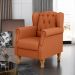 Poltrona Decorativa Para Sala De Estar Yara P02 Tecido Terracota - Lyam Decor