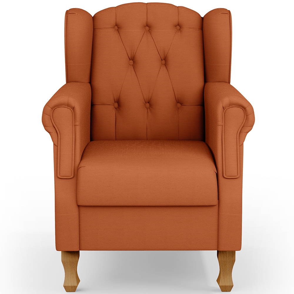 Poltrona Decorativa Para Sala De Estar Yara P02 Tecido Terracota - Lyam Decor