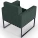 Poltrona Decorativa Para Sala E Recepção Base Fixa De Metal Helô L02 Linho Verde Musgo - Lyam Decor