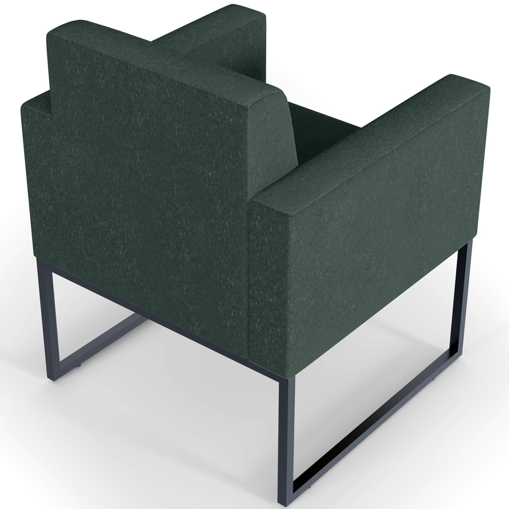 Poltrona Decorativa Para Sala E Recepção Base Fixa De Metal Helô L02 Linho Verde Musgo - Lyam Decor