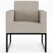 Poltrona Decorativa Para Sala Estar E Recepção Base Fixa De Metal Helô L02 Linho Bege - Lyam Decor