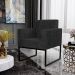 Poltrona Decorativa Para Sala Estar E Recepção Base Fixa De Metal Helô L02 Linho Chumbo - Lyam Decor