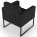 Poltrona Decorativa Para Sala Estar E Recepção Base Fixa De Metal Helô L02 Linho Chumbo - Lyam Decor