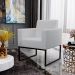 Poltrona Decorativa Para Sala Estar E Recepção Base Fixa De Metal Helô L02 Linho Cinza - Lyam Decor