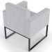 Poltrona Decorativa Para Sala Estar E Recepção Base Fixa De Metal Helô L02 Linho Cinza - Lyam Decor