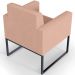 Poltrona Decorativa Para Sala Estar E Recepção Base Fixa De Metal Helô L02 Linho Rosê - Lyam Decor