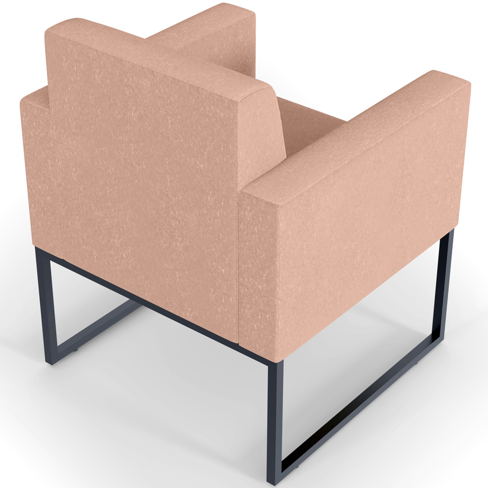 Poltrona Decorativa Para Sala Estar E Recepção Base Fixa De Metal Helô L02 Linho Rosê - Lyam Decor