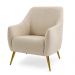 Poltrona Decorativa Para Sala Estar Paloma Pés Palito New Bronze D02 Linho Bege C-129 - Lyam Decor