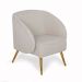 Poltrona Decorativa Para Sala Fixa Pés Palito Duo New Bronze Agnes D02 Linho Bege B-415 - Lyam Decor