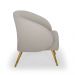 Poltrona Decorativa Para Sala Fixa Pés Palito Duo New Bronze Agnes D02 Linho Bege B-415 - Lyam Decor