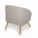 Poltrona Decorativa Para Sala Fixa Pés Palito Duo New Bronze Agnes D02 Linho Bege B-415 - Lyam Decor