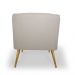 Poltrona Decorativa Para Sala Fixa Pés Palito Duo New Bronze Agnes D02 Linho Bege B-415 - Lyam Decor