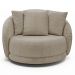 Poltrona Decorativa Para Sala de Estar Base Giratória Witta M03 Bouclê Bege - Lyam Decor